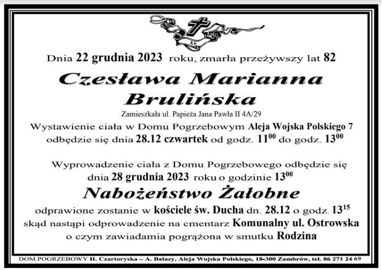 Czesława Marianna Brulińska
