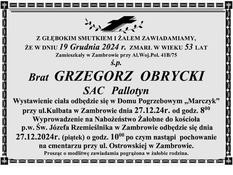Grzegorz Obrycki, SAC Pallotyn
