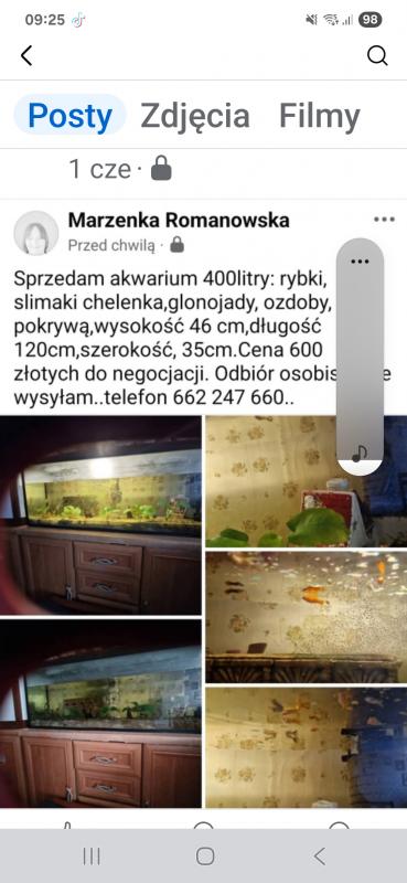 Pilnie Sprzedam akwarium z ozdobami, rybkami,...
