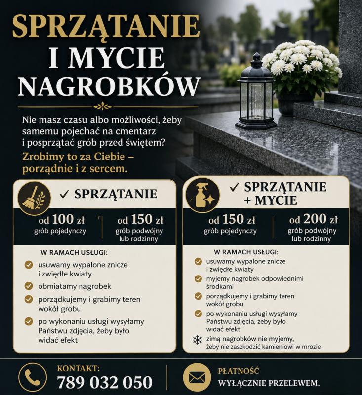 Sprzątanie i mycie nagrobków

Nie masz czasu...