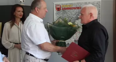Zarząd Powiatu Zambrowskiego podziękował byłemu prezesowi i powitał nowego prezesa szpitala [FOTO]