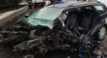 Tragiczny wypadek w gminie Szumowo. Nie żyje kierowca Forda [FOTO]