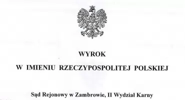 Wyrok Sądu Rejonowego w Zambrowie